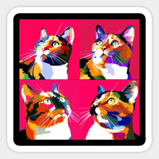 Cat Calico Pop Art - Cat Lover Gift Sticker